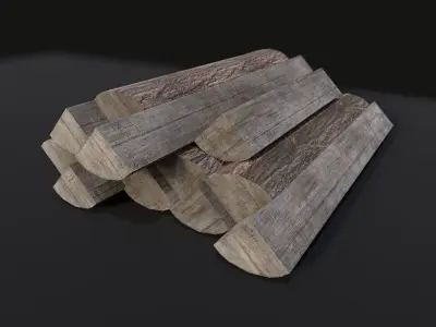 Wooden Logs Free low-poly 3D model