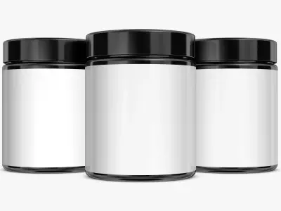 Jar 3D Model three empty jars 3D model