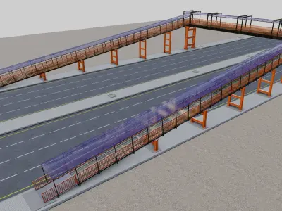 Steel Pedestrian Bridge Type-33 3D model