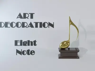 Art Decoration - Eight Note - Golden Prize Low-poly 3D model