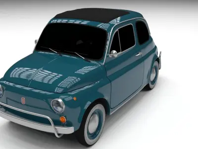 Fiat 1968 500L Luxe Low-poly 3D model