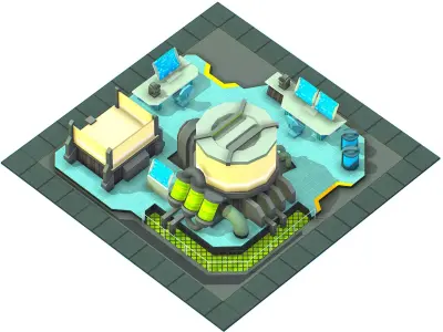 isometrical Underground Chemical Lab Room 2 Low-poly 3D model