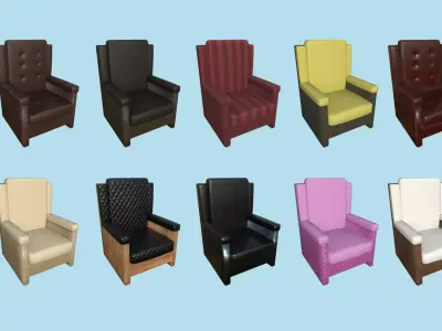 10 Armchair Collection - Furniture Interior Design 3D Model Pack