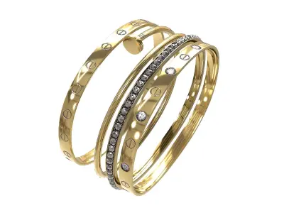 Bracelets Jewelry Fashion Set 1 Low-poly 3D model