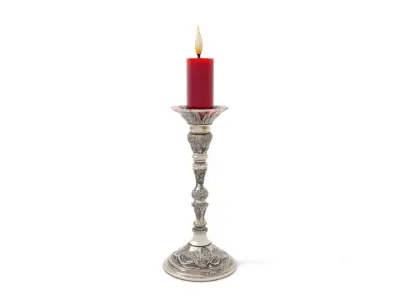 Antique Silver Candlestick model pack Low-poly 3D model