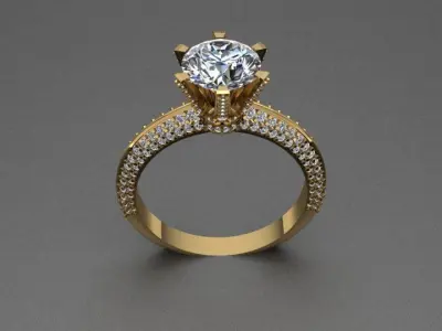 High Jewelry Tiffany Style Luxury Diamond Ring 3D print model