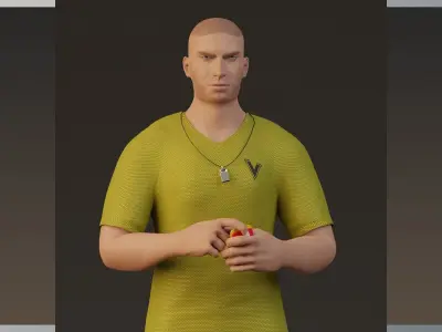 Football Referee game ready character Low-poly 3D model