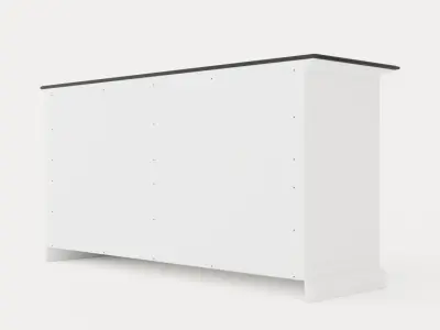 Hampton Done 170 Cm 4 Doors2 Boxes White Black Low-poly 3D model