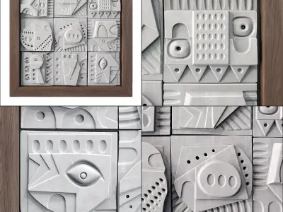 Panel decorative cube  square n1 3D model