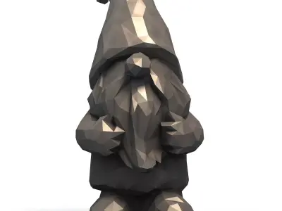 Low Poly Gnome Cute 3D Printable Figurine 3D print model