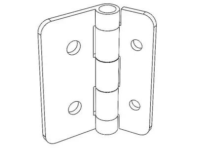 Aluminum Hinge Low-poly 3D model