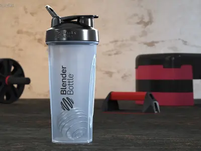 BlenderBottle Classic Bottle Disassembled White 3D model