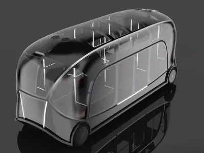 Self-driving city bus concept Orangery 3D model