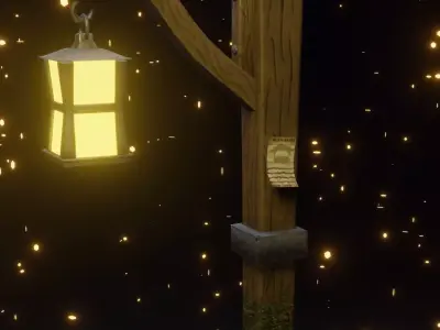 Lamp post Free low-poly 3D model