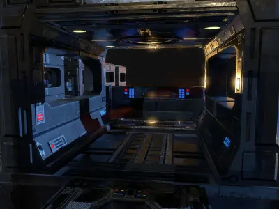 Modular Sci-Fi Estructures Low-poly 3D model