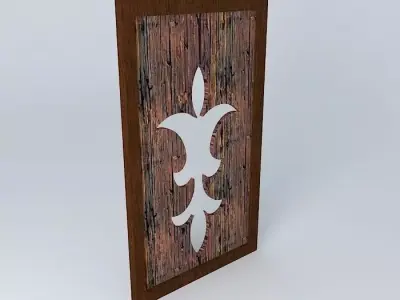 Wall wooden decor Free 3D model