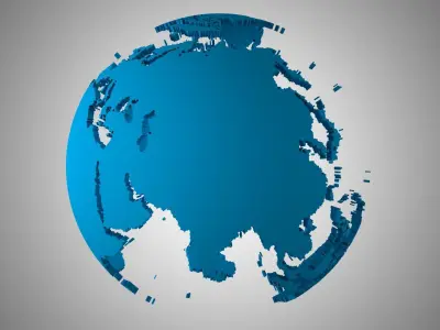 Globe Shell Dark Blue 3D model