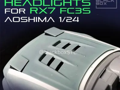 HOOD and HEADLIGHT SET FOR RX7 FC3 AOSHIMA 1-24 MODELKIT 3D print model