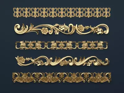 Classic decor ornament v-3D model03 3D model