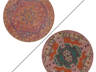 Round Rug Set 71 3D model