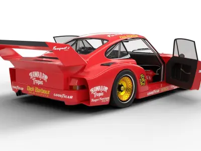 Porsche 935 Le Mans 1979 Barbour Racing 2nd Place 3D model