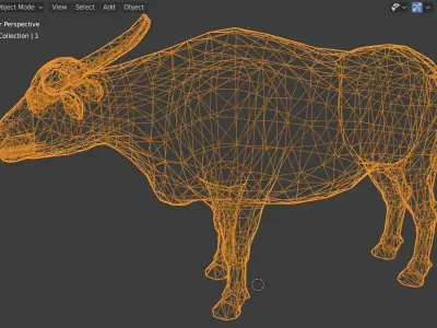 water buffalo  Low-poly 3D model