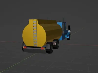 LowPolyGasolineTanker Low-poly 3D model