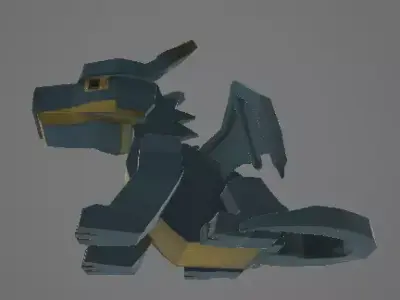 Low poly baby dragon 3D model