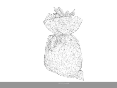 Low Poly Christmas Sack AI Low-poly 3D model