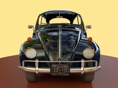 Wolkswagen beetle black car Low-poly 3D model