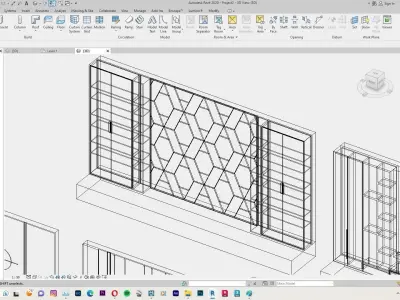 Accent wall Decorative Wall Panels Backdrop Revit Family  3D model