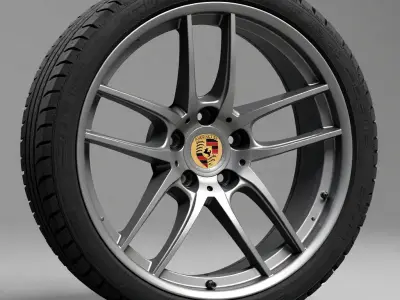 Porsche car components 3d pack   Low-poly 3D model