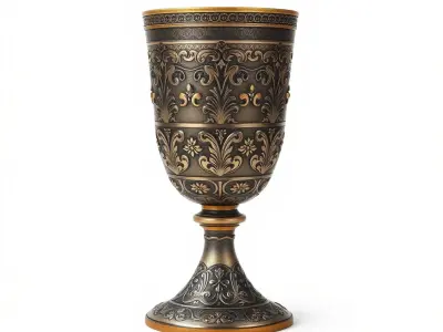 Medieval Ornate Goblet model pack Low-poly 3D model