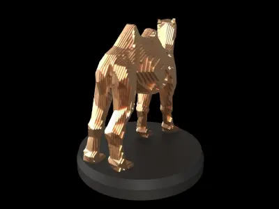 Parametric V Camel Low-poly 3D model