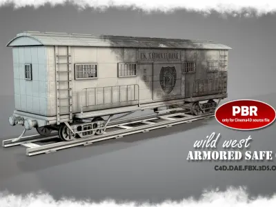 Wild West Armored Safe Car 3D model