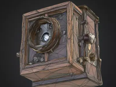 Vintage Slide Projector Low-poly 3D model