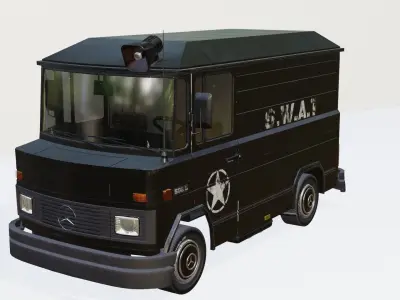 Lowpoly Mercedes 508 Truck Low-poly 3D model