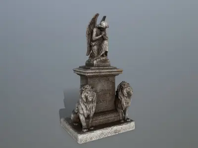 statue 4 of angel Low-poly 3D model