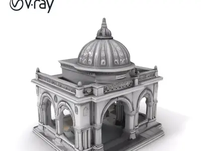 Ornate Pavilion Model Pack for Architectural Visualizations Low-poly 3D model