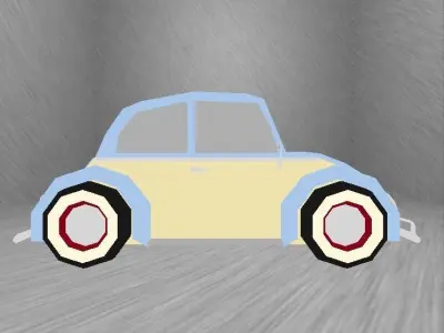 Volkswagen Beetle Low-poly 3D model