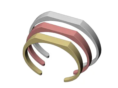Signet platform engravable cuff bracelet 3D print model