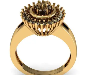 diamond ring 3D print model 63