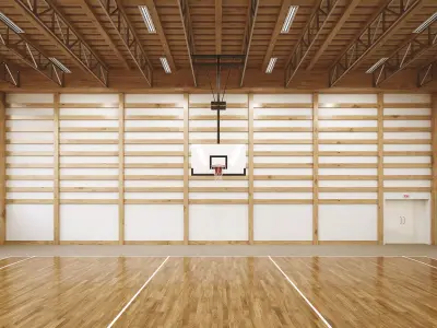Gymnasium empty basketball court 3D model