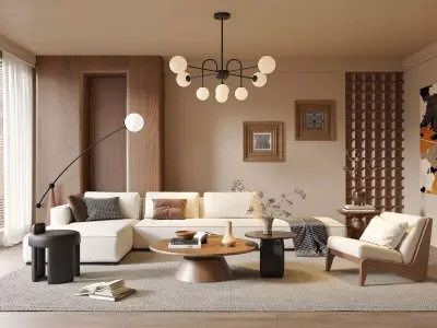 Modern Oriental Living Room 715 3D model