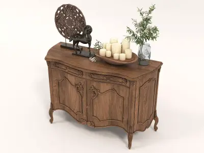 Classic European style Cabinet and Decoration 4 3D model