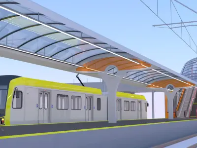LA light rail station III 3D model