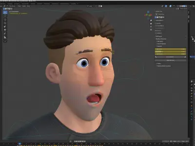 Cartoon Sports Gym Fitness Man Illustrations Style Low-poly 3D model