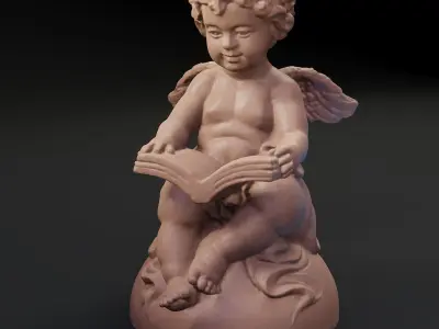 Angel reading a book 3D print model