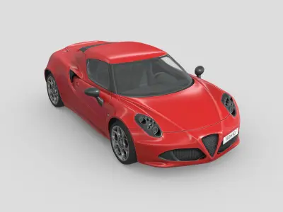 Alfa Romeo 4C 2014 Low-poly 3D model
