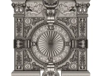 Classic Wall Clock 015 Chrome Low-poly 3D model